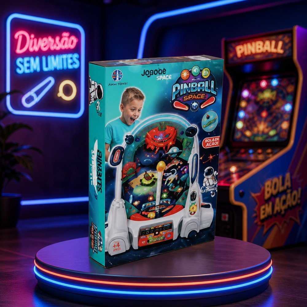 Jogo Pinball Game Space Infantil com Bolinhas