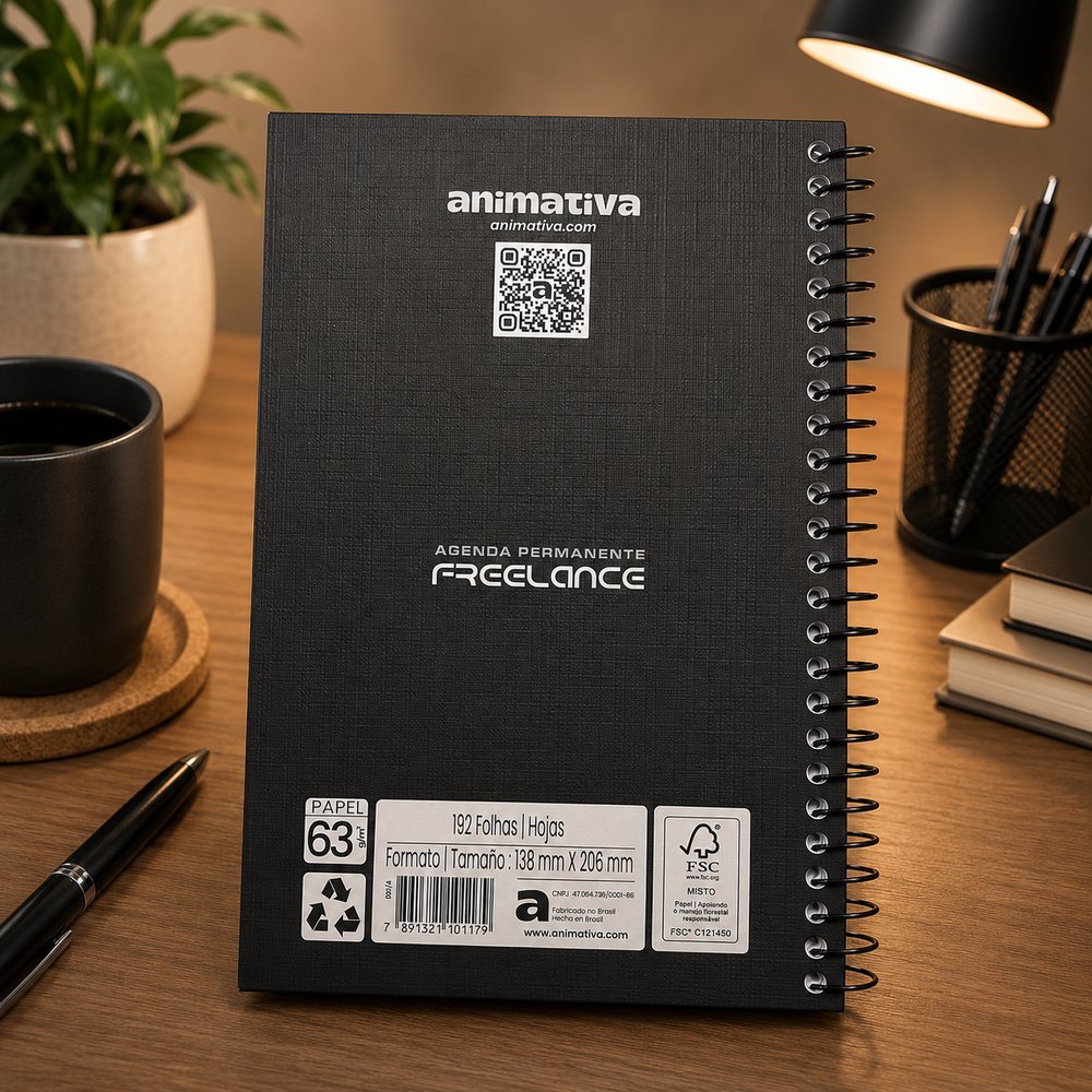Caderno Anual de 2027 - Preto e Azul