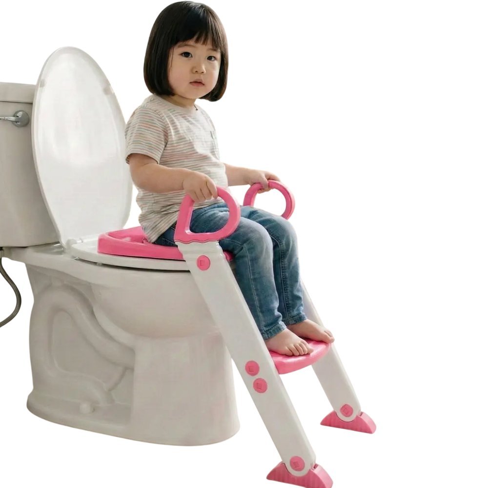 Assento Redutor Infantil com Escada - Rosa