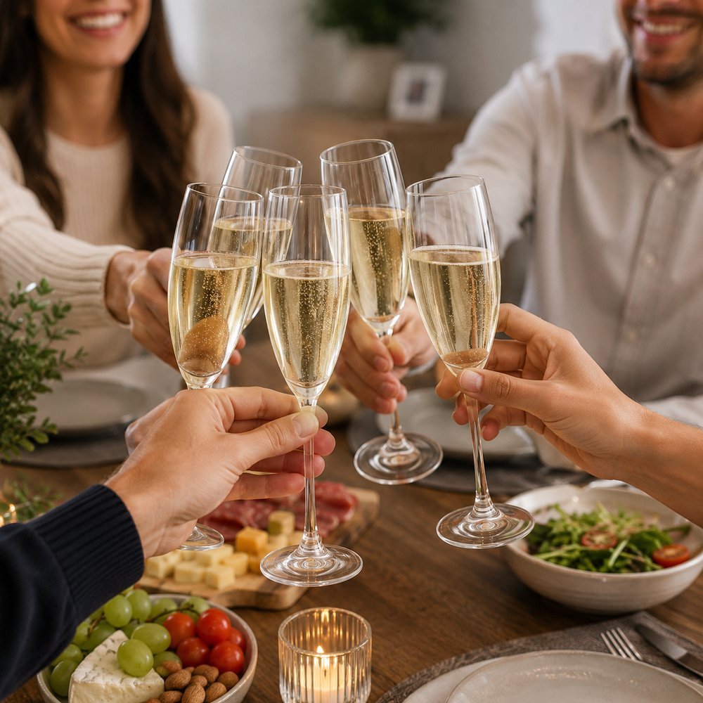 Jogo de 6 Taças para Espumante Sidera Cristal 220 ml