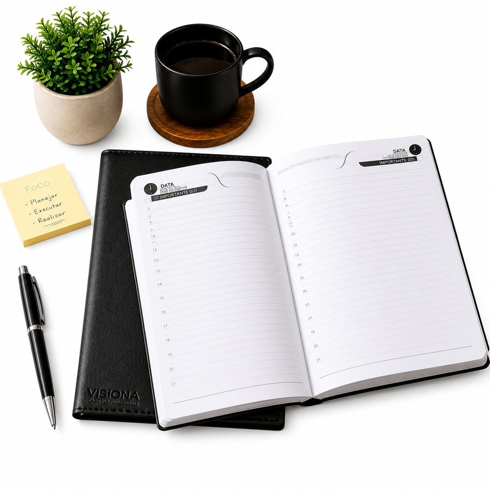 Agenda Anual 2027 Com 168 Folhas - Preto