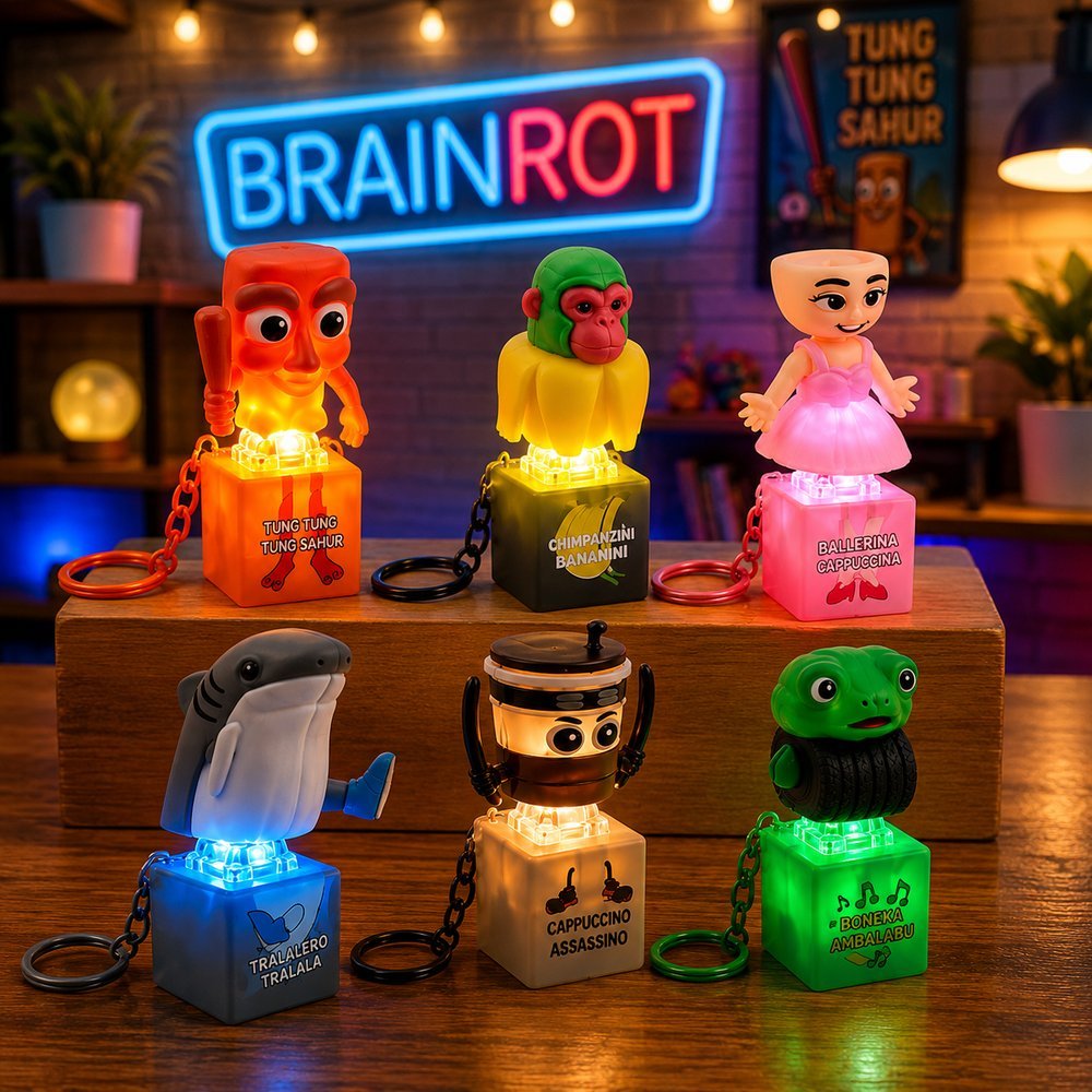 Chaveiros dos Brainrot com Luzes e Som