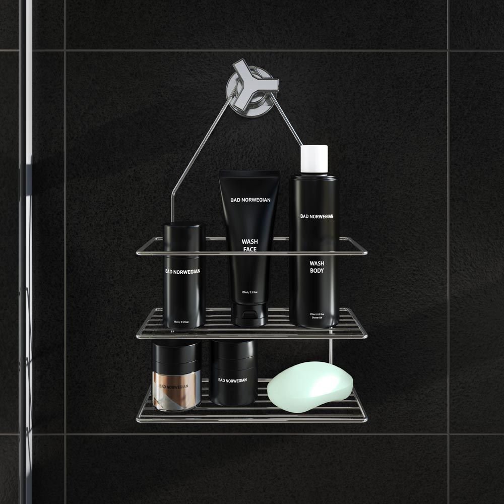 Porta Produtos Para Banheiro 2 Divisórias - Prata