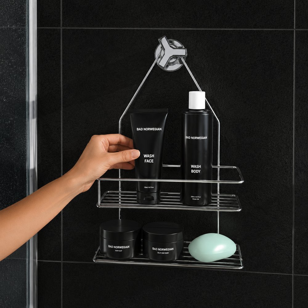 Porta Produtos Para Banheiro 2 Divisórias - Prata