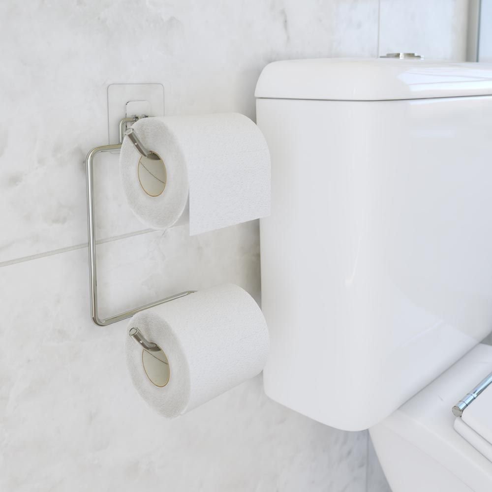 Suporte Banheiro Para Papel Higiênico - Prata