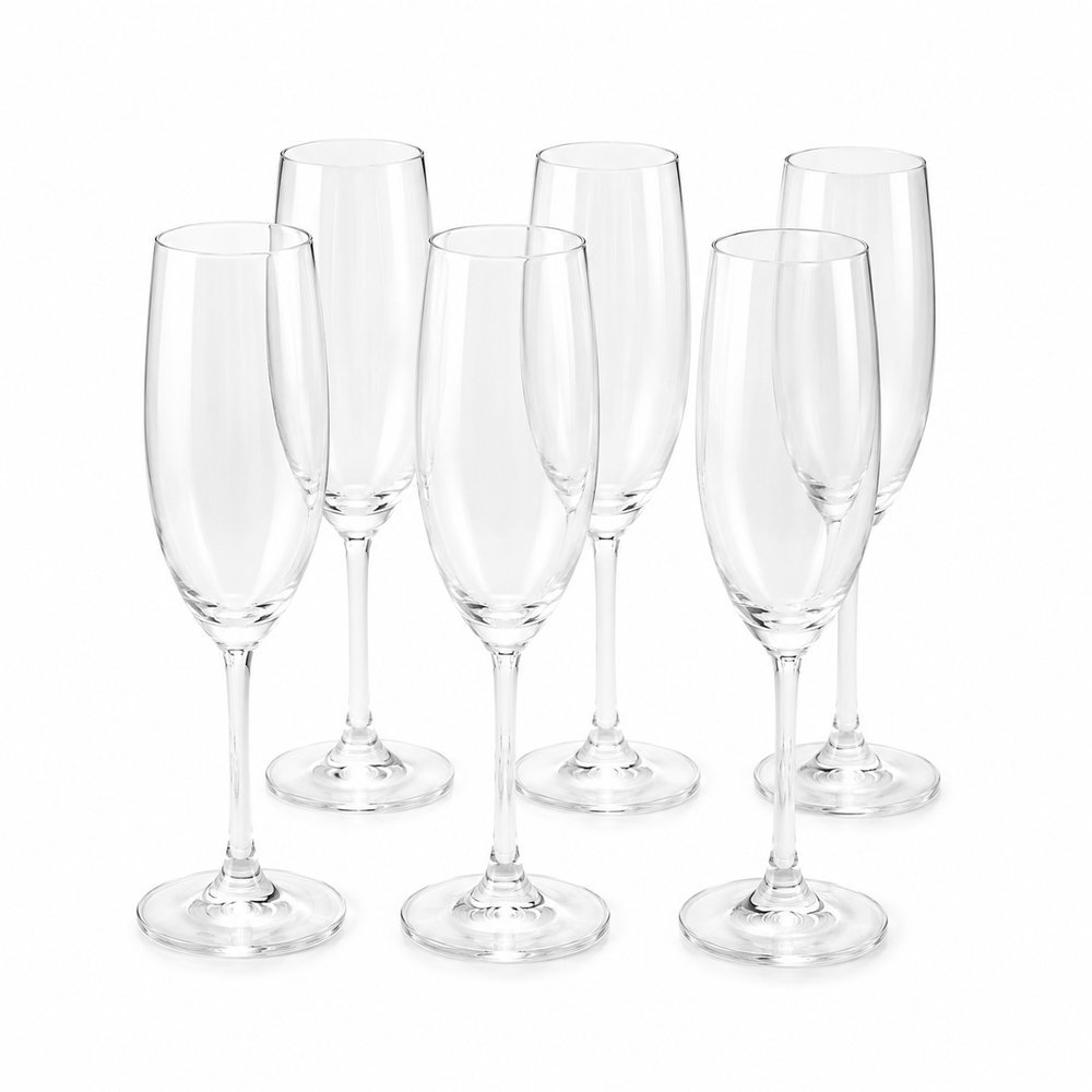 Jogo de 6 Taças para Espumante Sidera Cristal 220 ml