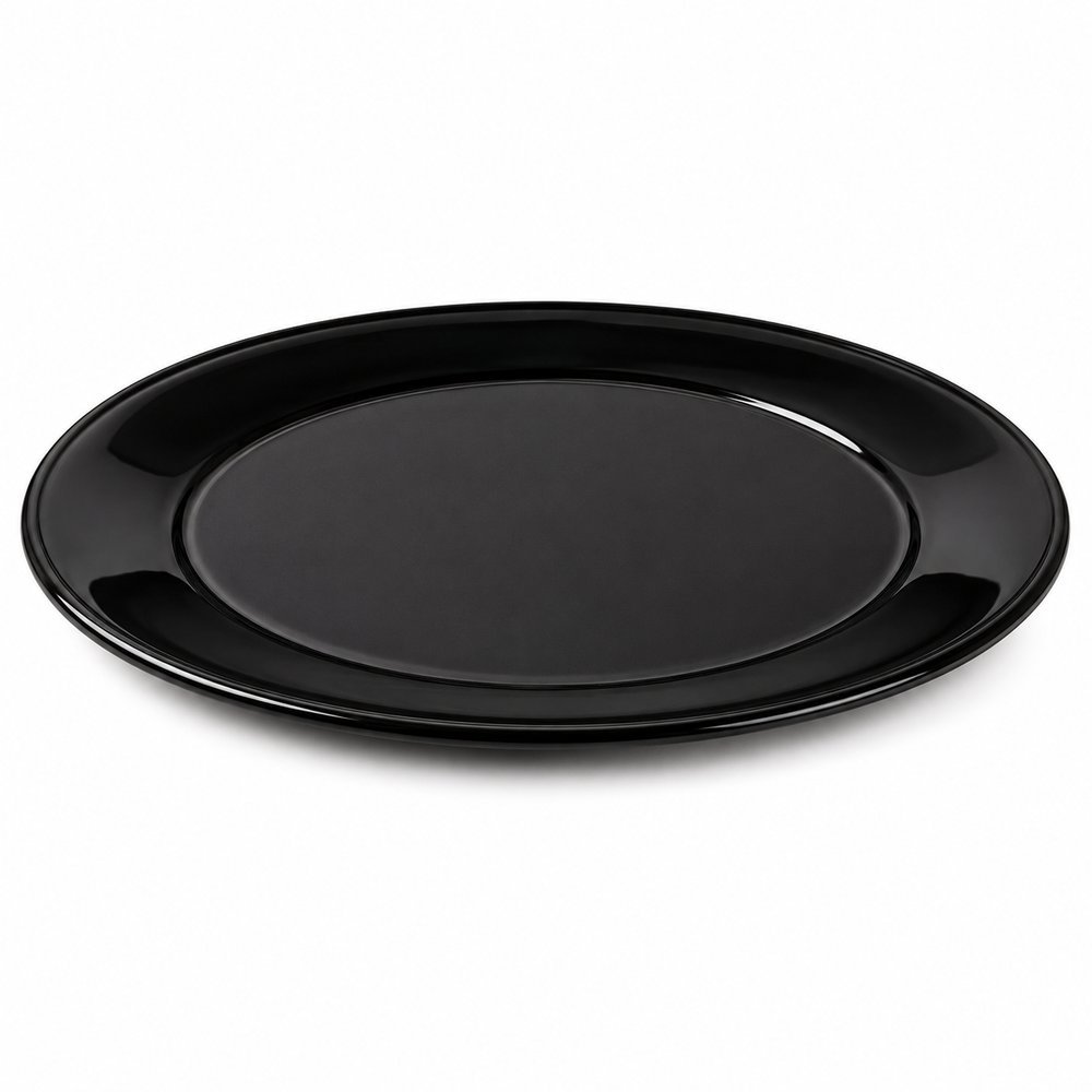 Conjunto 2 Prato Oval Vidro 35CM - Preta